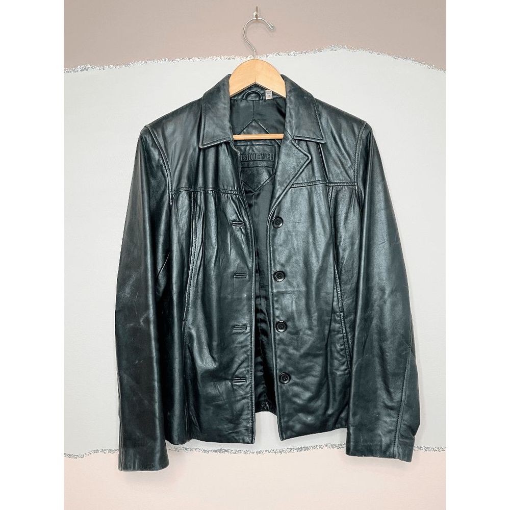 Preston & York | Black Vintage Lambskin Leather Jacket | Women's Medium